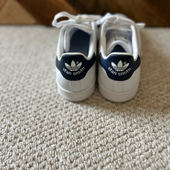 Adidas Stan Smith White and Navy Sneakers worn 1x 
Like new size 7 - Picture 3 of 5